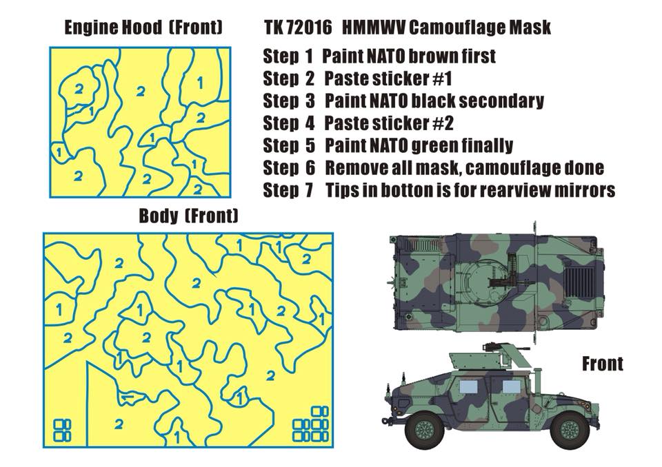 M1114 HMMWV NATO camouflage paint mask (TM) - Click Image to Close