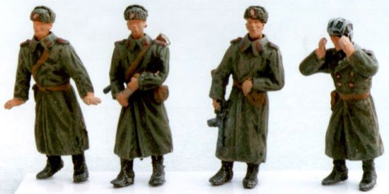 Soviet SP gun crew in greatcoat